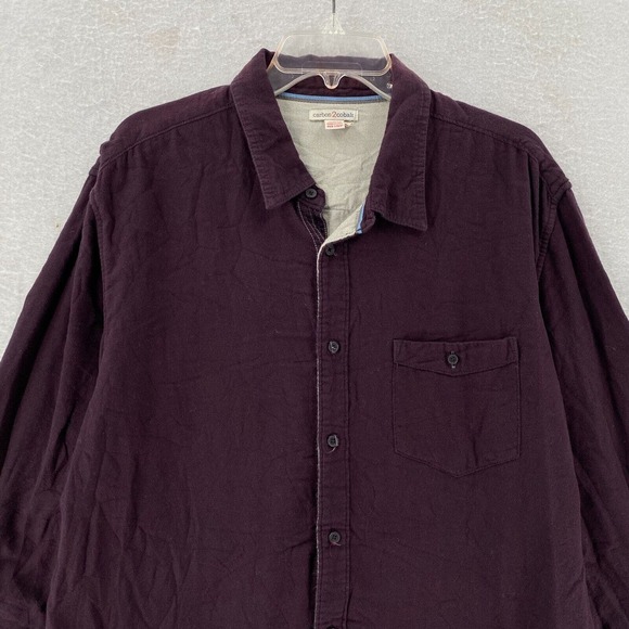 Carbon 2 Cobalt Shirt Mens Large Burgundy‎ Long Sleeve Button Up Maroon - Picture 3 of 13